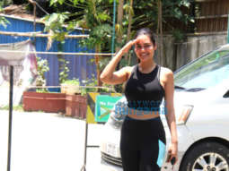 Photos: Esha Gupta spotted in athleisure wear outside her gym in Mumbai