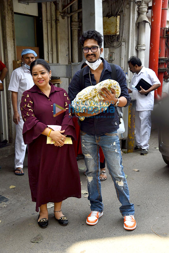 Photos: Haarsh Limbachiyaa and Bharti Singh leave from the hospital with their newborn baby