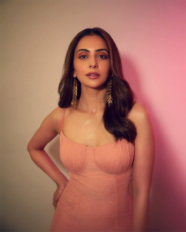 Rakul Preet Singh is a sight to behold in peach pink mini dress for Attack promotions Rakul Preet Singh is a sight to behold in peach pink mini dress for Attack promotions