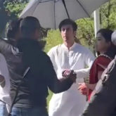 Ranbir Kapoor seen in white kurta, Rashmika Mandanna in a red saree in leaked pictrues from the sets of Animal