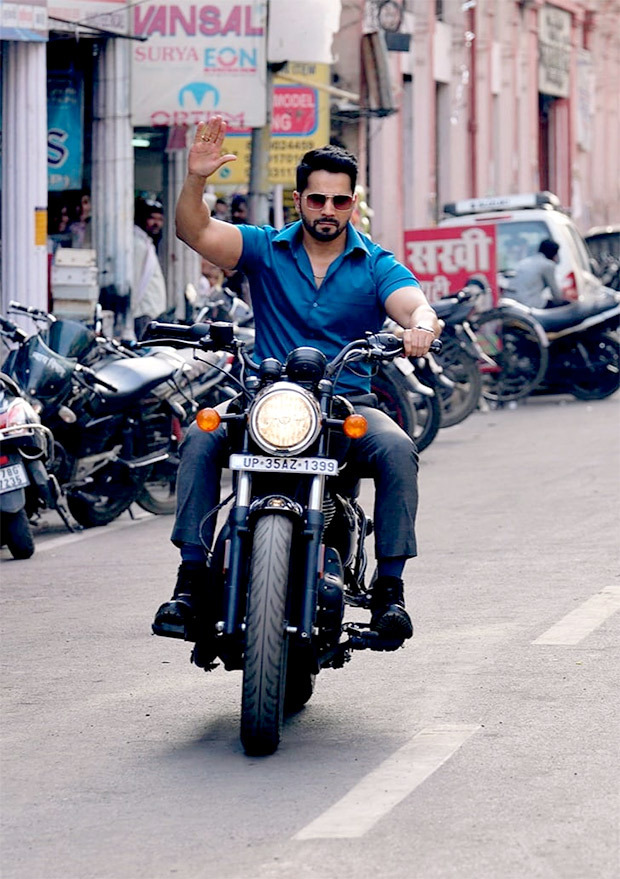 Varun Dhawan unveils first look of Bawaal; drives a Royal Enfield bike in Kanpur