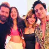 Hrithik Roshan holds Saba Azad close as they pose with Sussanne Khan and Arslan Goni at a party in Goa