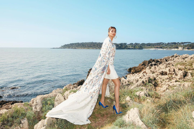 Cannes 2022: Pooja Hegde is epitome of grace and panache in floral printed jacquard strapless dress and long cape worth over Rs. 2 lakh  Cannes 2022: Pooja Hegde is epitome of grace and panache in floral printed jacquard strapless dress and long cape worth over Rs. 2 lakh
