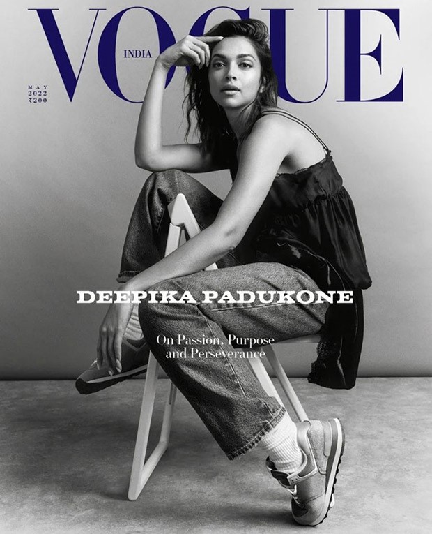 Deepika Padukone exhibits elegance on magazine cover of Vogue in black Louis Vuitton dress and denim jeans Deepika Padukone exhibits elegance on magazine cover of Vogue in black Louis Vuitton dress and denim jeans