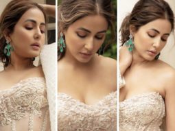 Hina Khan sets hearts racing in white sheer off-shoulder corset paired with draped skirt and embellished jacket worth Rs.1.5 lakh for the UK Asian Film Festival