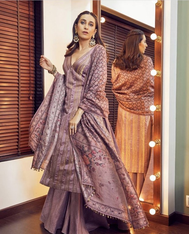 Karisma Kapoor sets ethnic style goals in mauve salwar suit for Eid celebration