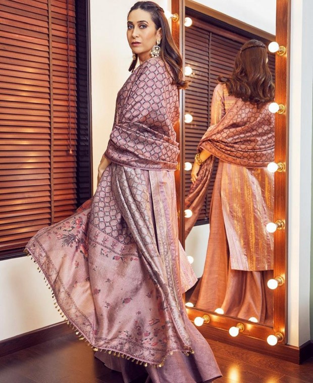 Karisma Kapoor sets ethnic style goals in mauve salwar suit for Eid celebration