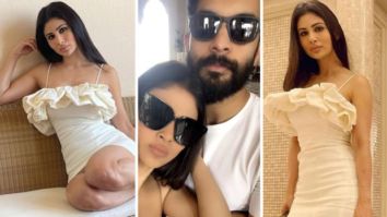 Mouni Roy looks smoking hot in white mini dress as she twins with her husband Suraj Nambiar in Doha
