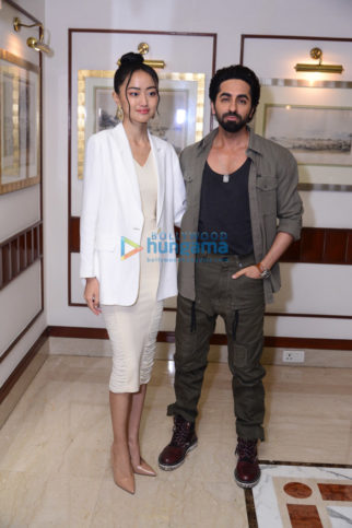 Photos: Ayushmann Khurrana and Andrea Kevichusa snapped during the promotions of Anek in Delhi