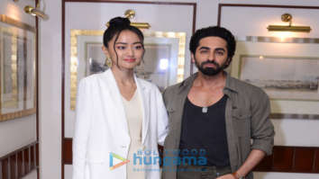 Photos: Ayushmann Khurrana and Andrea Kevichusa snapped during the promotions of Anek in Delhi