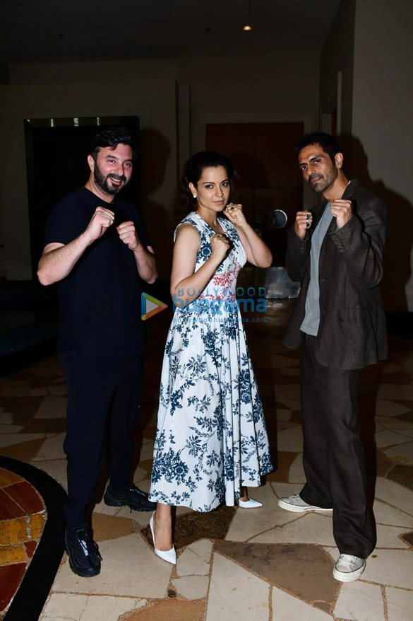 photos kangana ranaut and arjun rampal snapped while promoting their film dhaakad 5
