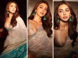 Rakul Preet slays in a Manish Malhotra’s beige shimmer saree