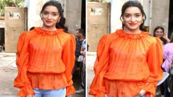 Shraddha Kapoor looks bold and bright in orange ruffle top and denim jeans