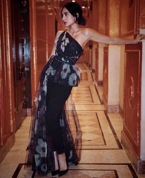 Sobhita Dhulipala looks alluring in off-shoulder ruffled top paired with black pants for Major promotions in Delhi