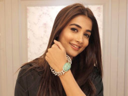 Pooja Hegde poses on the sets of Kabhi Eid Kabhi Diwali wearing a bracelet similar to that of co-star Salman Khan