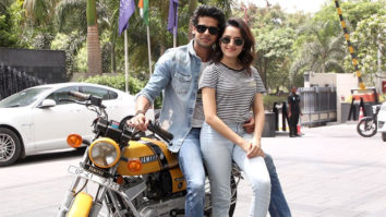 Abhimanyu Dassani and Shirley Setia snapped promoting their film Nikamma in Lucknow