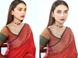 Aditi Rao Hydari is epitome of grace and elegance in red handloom saree