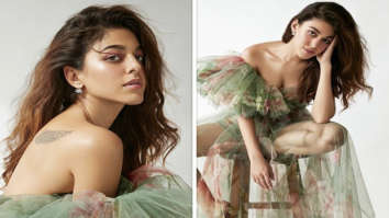 Alaya F looks straight out of a fairyland in Gauri & Nainika’s floral see through gown worth Rs.68,000.