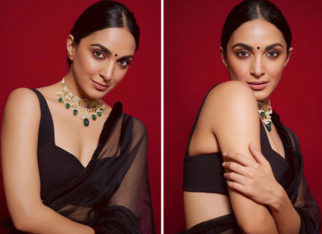 Kiara Advani looks resplendent in black organza saree for JugJugg Jeeyo promotions