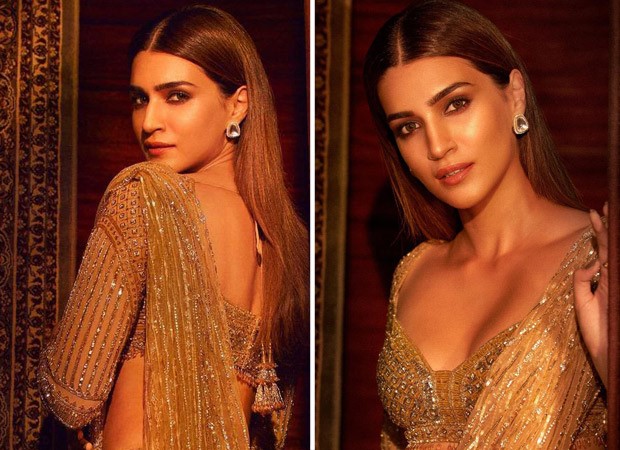kriti sanon in golden saree