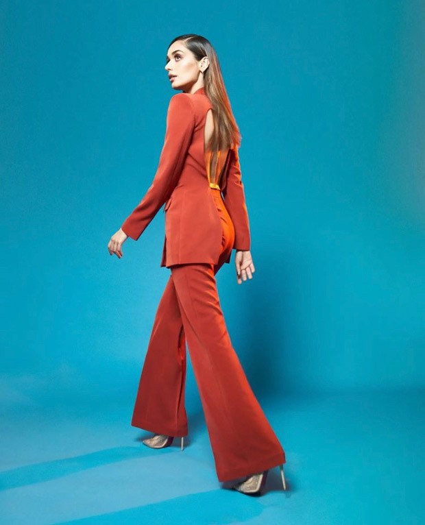 Manushi Chillar gives business chic vibes in rust pantsuit by Nikhil Thampi in her latest photo-shoot