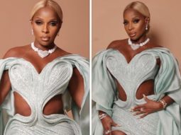 Mary J Blige turn heads in dramatic ruffled aqua dress by Gaurav Gupta at Times 100 gala