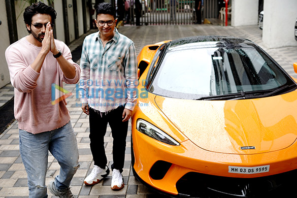 photos kartik aaryan snapped with his new car mclaren gt at t series office 6