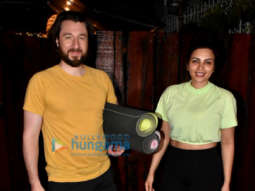Photos: Shama Sikander and Sonnalli Seygall snapped at a yoga class in Khar