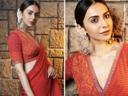 Rakul Preet Singh embodies grace in two-toned saree & plunging neckline blouse