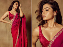 Rashmika Mandanna is a desi girl in a beautiful dual toned pink saree, poses for Umang 2022