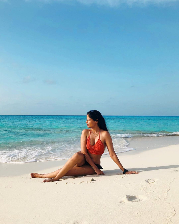 The Family Man actress Shreya Dhanwanthary strikes different poses in a bikini during her beach vacation