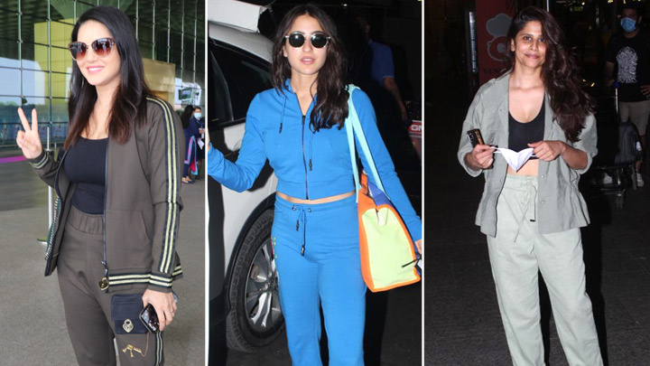 Spotted: Sunny Leone, Sara Ali Khan and Sai Tamhankar at Mumbai airport ...