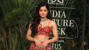 All spotlights on Rashmika Mandanna as she wears a beautiful red lehenga