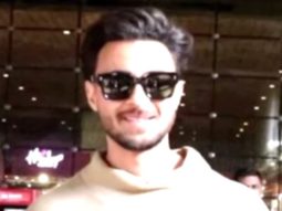 Ayush Sharma poses with fans at airport