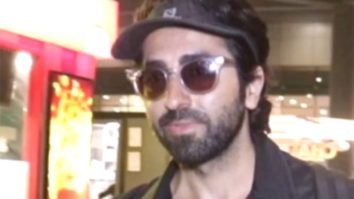 Ayushmann Khurrana poses for paps at the airport