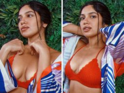 Bhumi Pednekar sizzles in orange crochet bikini and abstract printed shirt