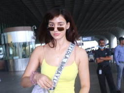 Disha Patani spotted at airport in a yellow outfit