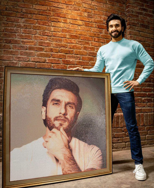 Fan gifts Ranveer Singh a portrait bedazzled with 1 lakh crystals for his birthday, see photo Fan gifts Ranveer Singh a portrait bedazzled with 1 lakh crystals for his birthday, see photo