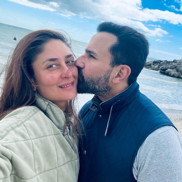 Kareena Kapoor Khan shares photos from the beach as she gets kiss from Saif Ali Khan at English Channel, see pics