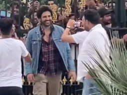Kartik Aaryan greets a sea of fans in Haryana
