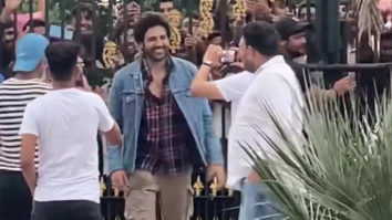 Kartik Aaryan greets a sea of fans in Haryana