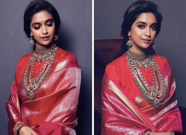 Keerthy Suresh Glams Up Like A Pro In Red Saree For Joyalukkas Jewellery Campaign Bollywood