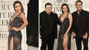 Malaika Arora sashayed the ramp as the showstopper at FDCI in black embellished body-hugging gown