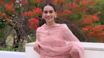 Manushi Chillar looks beautiful in a blush pink salwar