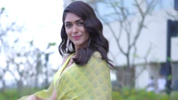 Mrunal Thakur looks adorable in a green saree