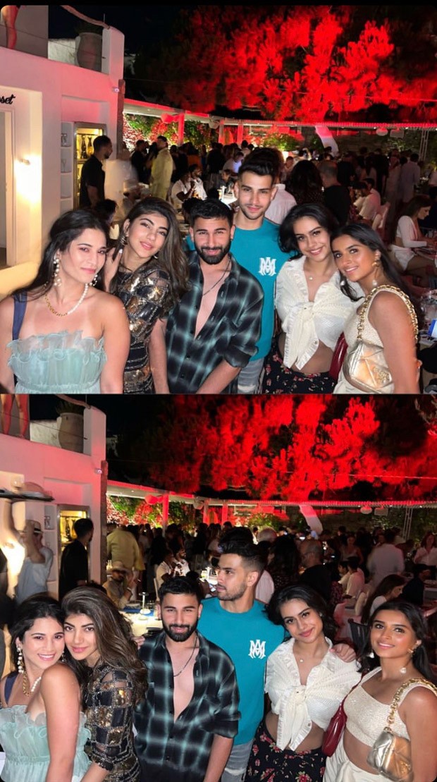 Nysa Devgan slays in thigh-high slit skirt & white shirt posing with her friends in Greece Nysa Devgan slays in thigh-high slit skirt & white shirt posing with her friends in Greece