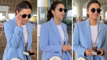 Parineeti Chopra nails power dressing in a blue pantsuit but it’s her Gucci cross body bag that we want to add to cart