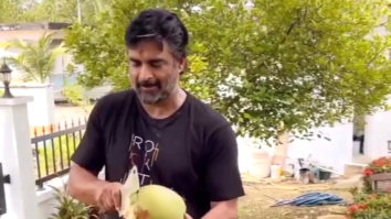 R. Madhavan shows off his coconut peeling skills