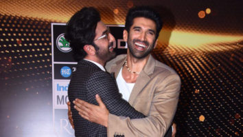 Ranbir Kapoor hugs Aditya Roy Kapur as they meet at an event