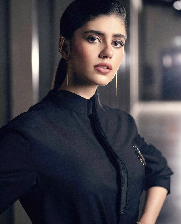 Sanjana Sanghi ups glam quotient in a sexy high-slit velvet skirt and a black men's shirt